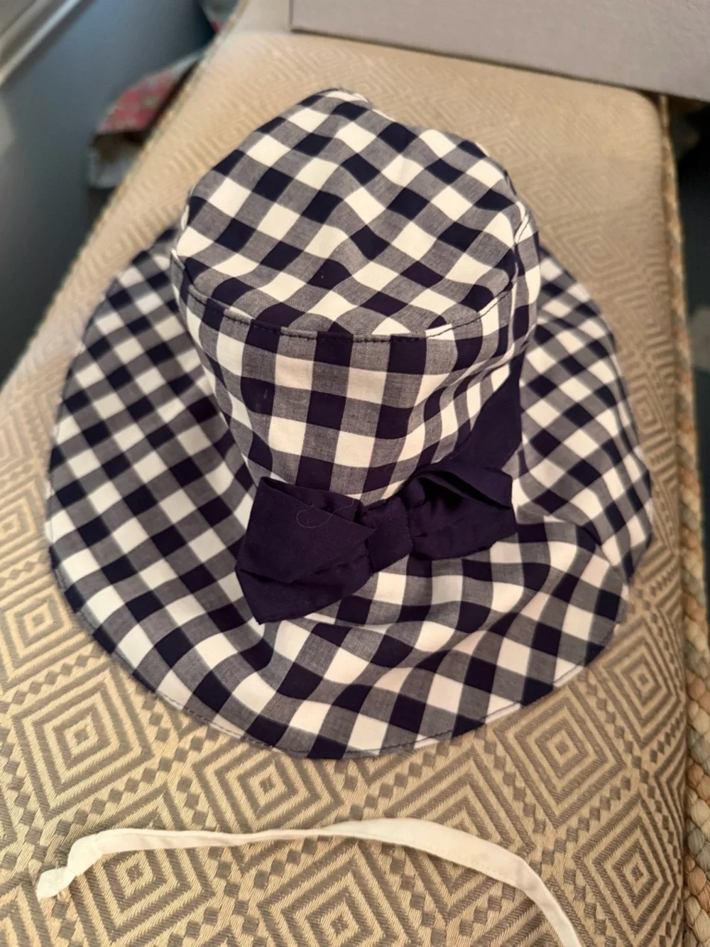 Baby Hats Janie and Jack Navy Gingham Bucket Sun Hat NWT & Iplay White 0-6 mo.